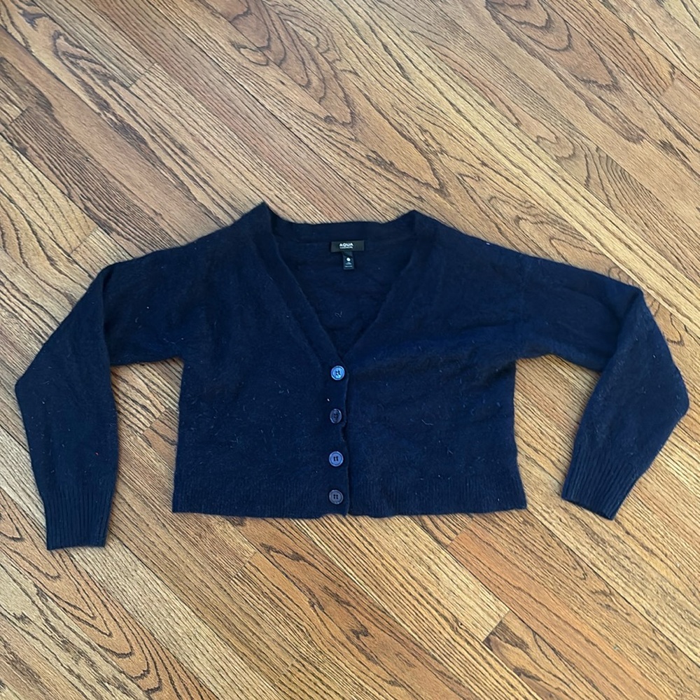 Aqua 100% Cashmere Sweater Cropped
